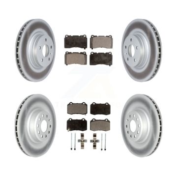 Front Rear Coated Disc Brake Rotors And Ceramic Pads Kit For 2016 Tesla S From 04 16 KGT-102756
