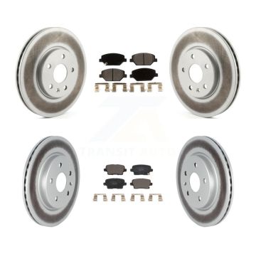 Front Rear Coated Disc Brake Rotors And Ceramic Pads Kit For 2019 Cadillac XT4 KGT-102781