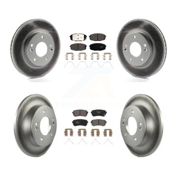 Front Rear Coated Disc Brake Rotors And Ceramic Pads Kit For Hyundai Kona Kia Seltos KGT-102782