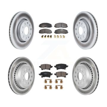 Front Rear Coated Disc Brake Rotors And Ceramic Pads Kit For 2020-2023 Jeep Gladiator KGT-102783