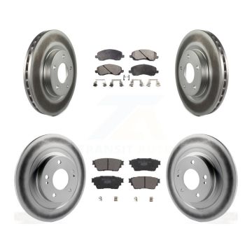 Front Rear Coated Disc Brake Rotors And Ceramic Pads Kit For Mitsubishi Outlander KGT-102785