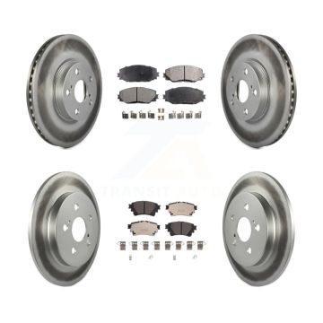 Front Rear Coated Disc Brake Rotors And Ceramic Pads Kit For 2019 Toyota Corolla 1.8L KGT-102787
