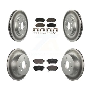 Front Rear Coated Disc Brake Rotors And Ceramic Pads Kit For 2019 Nissan Rogue Sport S KGT-102792