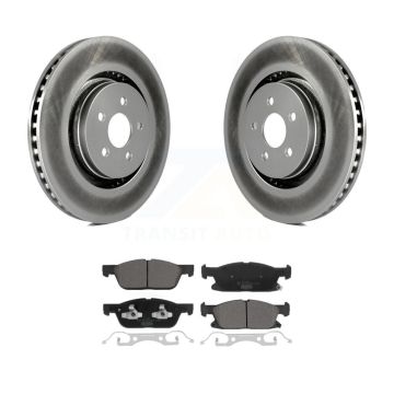 Front Coat Brake Rotor Ceramic Pad Kit For 19-23 Lincoln Nautilus With Vented Rear Rotors KGT-102819