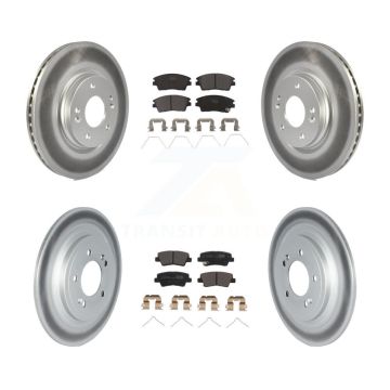 Front Rear Coated Disc Brake Rotors And Ceramic Pads Kit For Kia Sportage Hyundai Tucson KGT-102835