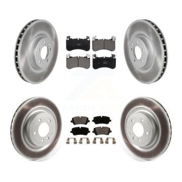 Front Rear Coated Disc Brake Rotors And Ceramic Pads Kit For Land Rover Range KGT-102838