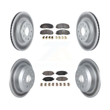 Front Rear Coated Disc Brake Rotors And Ceramic Pad Kit For 2018-2020 Jeep Wrangler Sport KGT-102840