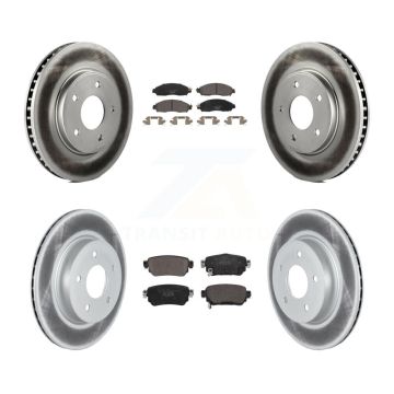 Front Rear Coated Brake Rotor Ceramic Pad Kit For Nissan LEAF With Electric Parking KGT-102842