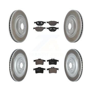 Front Rear Coat Brake Rotor Ceramic Pad Kit For Jaguar XF With 354mm Diameter KGT-102844