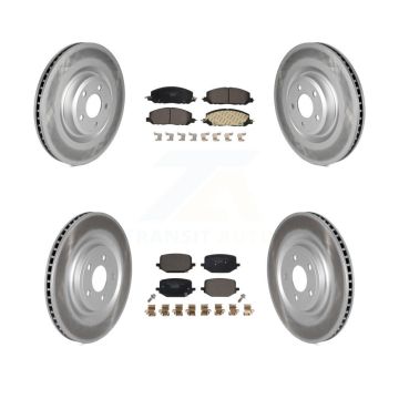 Front Rear Coated Brake Rotor Ceramic Pad Kit For Lincoln Aviator Ford Police Interceptor KGT-102846