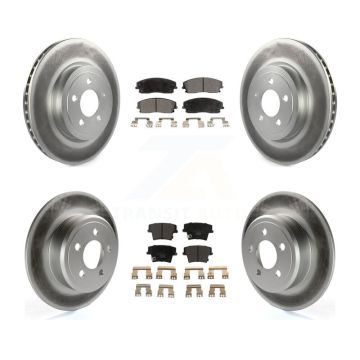 Front Rear Coated Brake Rotor & Ceramic Pad Kit For 2015-2018 Dodge Charger RWD with 3.6L KGT-102873