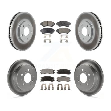 Front Rear Coated Brake Rotor Ceramic Pad Kit For Chevrolet Impala Monte Carlo Oldsmobile KGT-102876