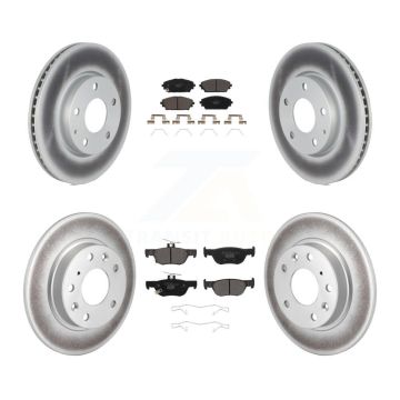 Front Rear Coated Disc Brake Rotors And Ceramic Pads Kit For Mazda 3 Sport FWD KGT-102878