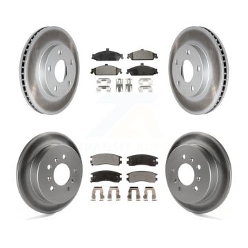 Front Rear Coated Disc Brake Rotors Ceramic Pad Kit For Pontiac Grand Am Oldsmobile Alero KGT-102880