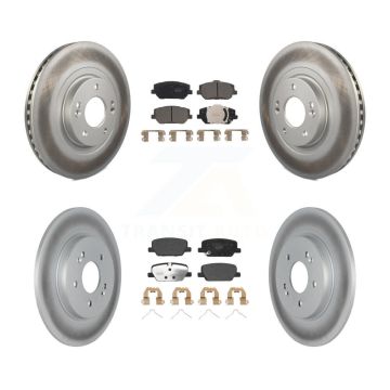 Front Rear Coated Disc Brake Rotors And Ceramic Pads Kit For 2019-2020 Hyundai Santa Fe KGT-102881