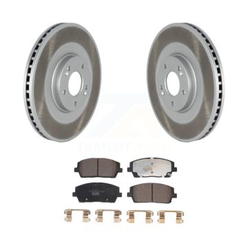 Front Coated Disc Brake Rotors And Ceramic Pads Kit For Hyundai Palisade Kia Telluride KGT-102895
