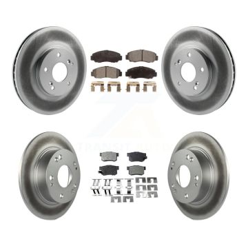 Front Rear Coated Disc Brake Rotors And Ceramic Pads Kit For Honda Accord KGT-102899