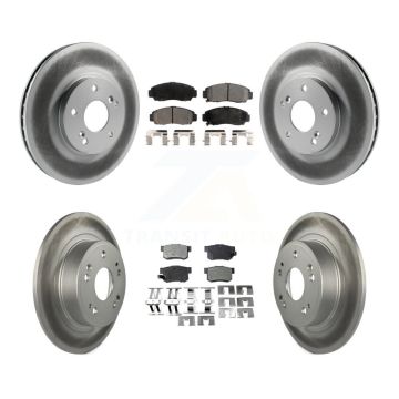 Front Rear Coated Disc Brake Rotors And Ceramic Pads Kit For Honda Accord KGT-102901