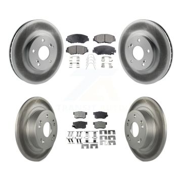 Front Rear Coated Disc Brake Rotors And Ceramic Pads Kit For Honda Accord KGT-102902