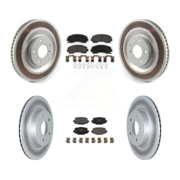 Front Rear Coated Disc Brake Rotors And Ceramic Pads Kit For INFINITI QX50 QX55 KGT-102907
