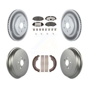 Front Rear Coated Disc Brake Rotors Ceramic Pad And Drum Kit For 2019 Toyota Corolla 2.0L KGT-102919