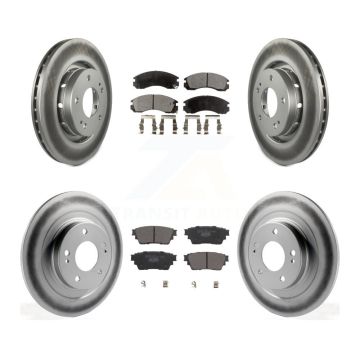 Front Rear Coated Disc Brake Rotors And Ceramic Pads Kit For Mitsubishi Outlander PHEV KGT-102920