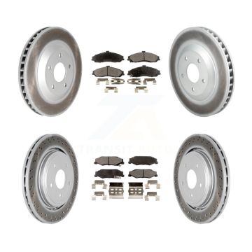 Front Rear Coat Brake Rotor Ceramic Pad Kit (6Pc) For Cadillac XLR With Heavy Duty Brakes KGT-102922