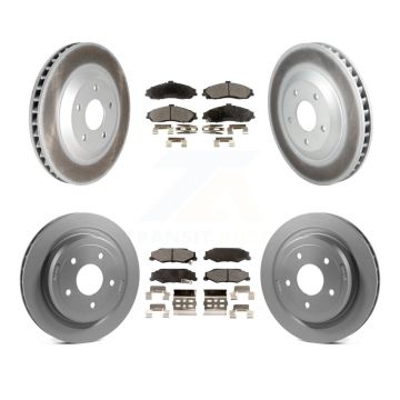 Front Rear Coated Brake Rotors Ceramic Pad Kit (6Pc) For Cadillac XLR Naturally Aspirated KGT-102923