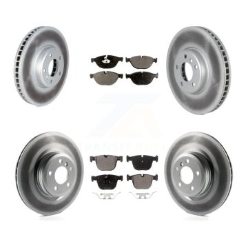 Front Rear Coated Disc Brake Rotors And Ceramic Pad Kit (6Pc) For 2013 BMW ActiveHybrid 7 KGT-102924