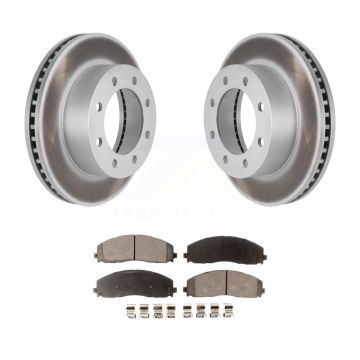 Front Coated Disc Brake Rotors And Ceramic Pads Kit For 2013 Ford F-250 Super Duty 4WD KGT-102925