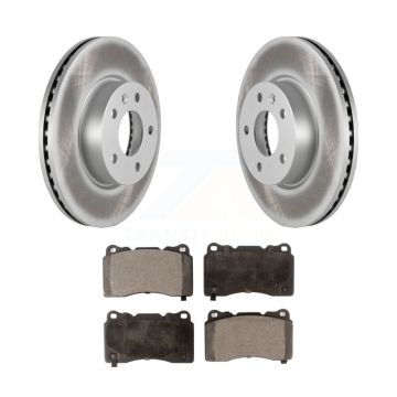 Front Coated Disc Brake Rotors And Ceramic Pads Kit For 2019 Cadillac ATS Base KGT-102931