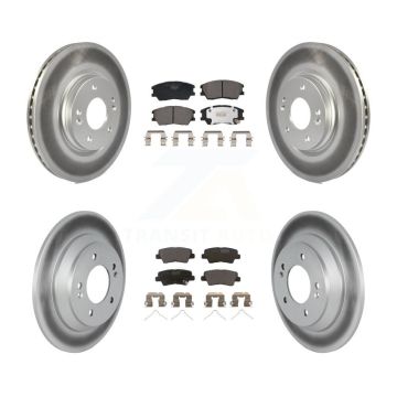 Front Rear Coat Brake Rotor Ceramic Pad Kit For 2020-2022 Kia Soul 1.6L with Turbocharged KGT-102944