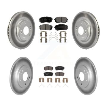 Front Rear Coated Disc Brake Rotors And Ceramic Pads Kit For Hyundai Kona Kia Seltos KGT-102946