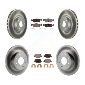 Front Rear Coated Disc Brake Rotors And Ceramic Pads Kit For Fiat 500 KGT-102947