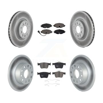Front Rear Coated Disc Brake Rotors And Ceramic Pad Kit For 2022-2023 Volkswagen Taos FWD KGT-102951
