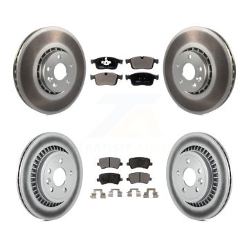 Front Rear Coated Disc Brake Rotors And Ceramic Pads Kit For Volvo XC60 KGT-102952