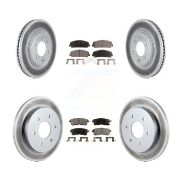 Front Rear Coat Brake Rotors Ceramic Pad Kit For 2017-2019 Nissan Armada With Solid Rotor KGT-102955