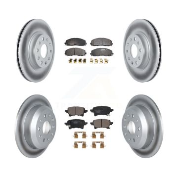 Front Rear Coated Disc Brake Rotors And Ceramic Pads Kit For Jeep Wrangler KGT-102956