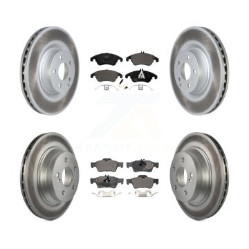 Front Rear Coated Disc Brake Rotor Ceramic Pad Kit For 2015-2016 Mercedes-Benz E400 Sedan KGT-102958