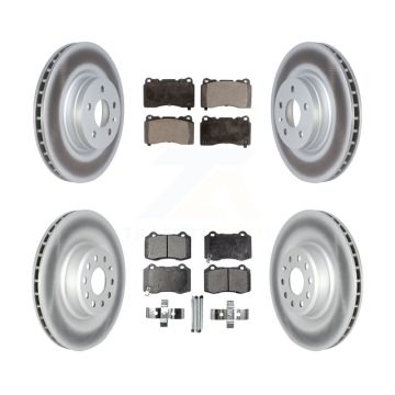 Front Rear Coat Brake Rotors Ceramic Pad Kit For 2017-2019 Tesla X S With Brembo Calipers KGT-102965