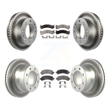 Front Rear Coated Disc Brake Rotors And Ceramic Pads Kit For Chevrolet Express 4500 KGT-102969