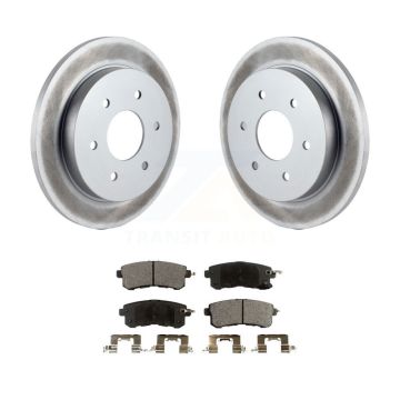 Rear Coated Disc Brake Rotor Ceramic Pad Kit For 2017-2019 Nissan Armada With Solid KGT-102970