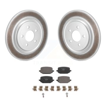 Rear Coated Disc Brake Rotors And Ceramic Pads Kit For 2022-2024 Ford Explorer 3.0L/2.3L KGT-102972