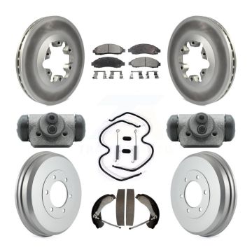 Front Rear Coat Brake Rotors Ceramic Pad Drum Kit (9Pc) For Chevrolet Colorado GMC Canyon KGT-102980
