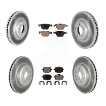 Front Rear Coated Disc Brake Rotors And Ceramic Pads Kit (6Pc) For BMW 535i KGT-102993