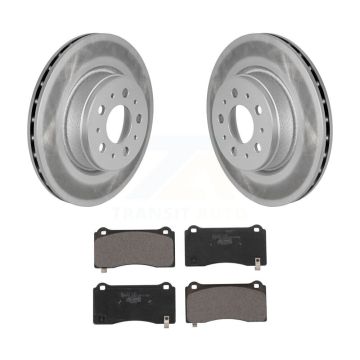 Front Coated Brake Rotor Ceramic Pad Kit For 2017-2022 Tesla 3 With Gray Painted Calipers KGT-102997