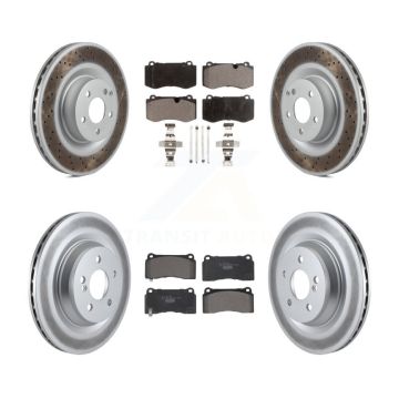 Front Rear Coated Disc Brake Rotors And Ceramic Pad Kit For 2011-2014 Mercedes-Benz CL550 KGT-102999