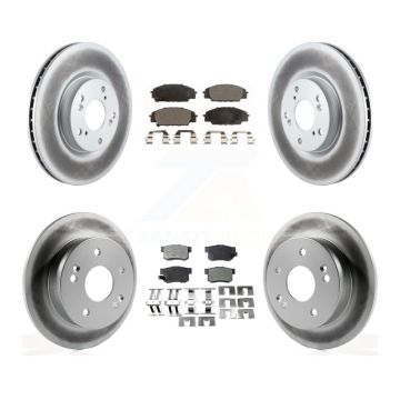 Front Rear Coated Disc Brake Rotors And Ceramic Pads Kit For 2002-2006 Acura RSX Type-S KGT-103001