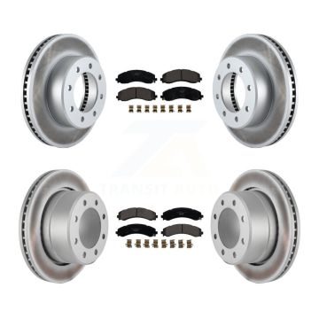 Front Rear Coat Brake Rotors Ceramic Pad Kit For 2020-2021 Ram 3500 With Dual Wheels KGT-103005