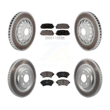 Front Rear Coated Disc Brake Rotors And Ceramic Pads Kit For Audi A6 Quattro A7 Sportback KGT-103027